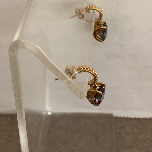 10k Gold Mystic Topaz Earrings - Picture 3 of 5